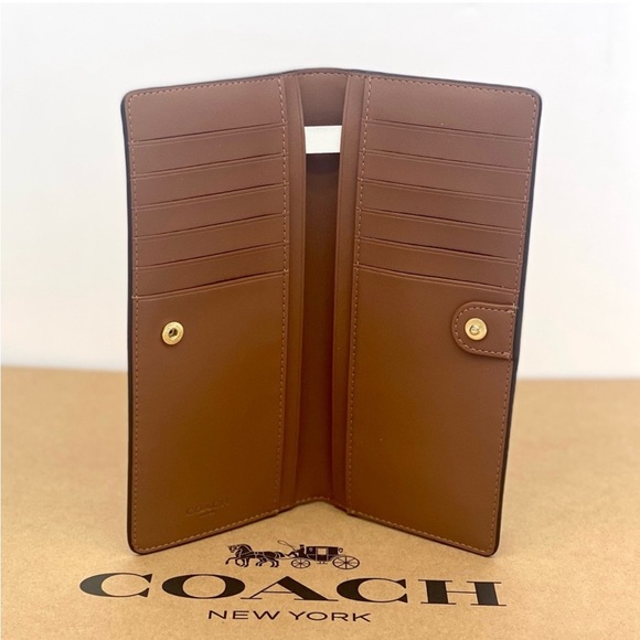 Coach Slim Wallet In Signature Canvas with Coach Radial Rainbow - Picture 6 of 13